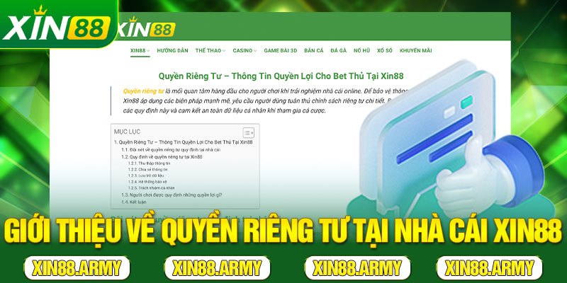 Giới thiệu về quyền riêng tư tại nhà cái Xin88